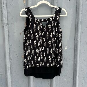 Cherry Bobin black & white feather tank, size S